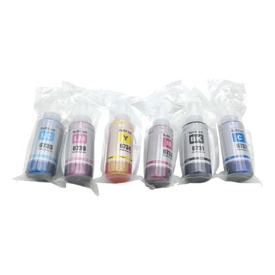 Bouteille d'encre Pour l'imprimante Epson L805 L800 L1800 L810 L850 T673 Code d'encre 70gm X CMYBkLCLM Ensemble de couleurs d'encre