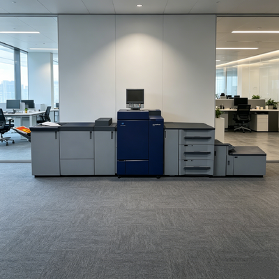Konica Minolta AccurioPress C6100 Presse couleur haute vitesse de production avec 100 ppm, résolution 3600 x 2400 dpi et capacité de médias de 400 g/m2